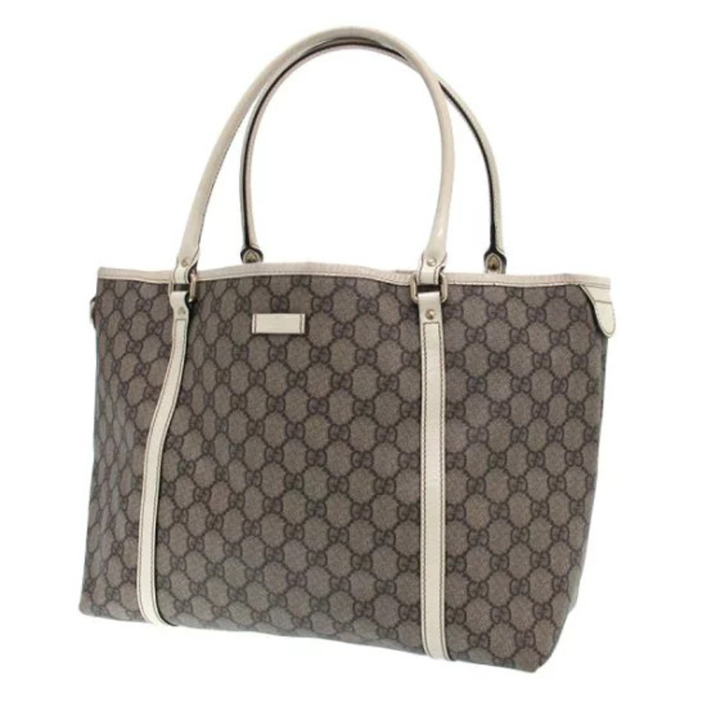 Gucci GG Supreme Joy Tote Bag iconic monogram canvas white leather